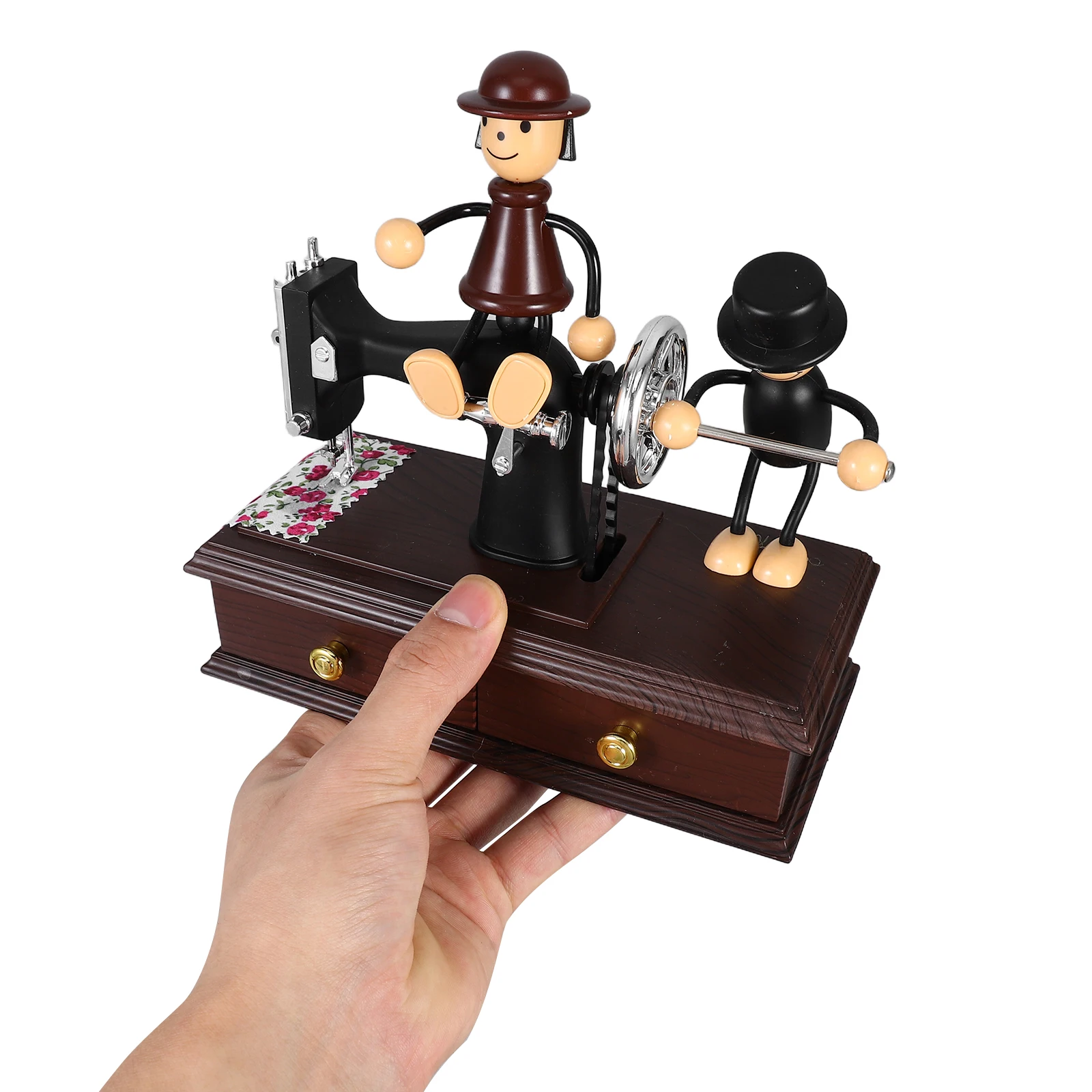 

Sewing Machine Shape Music Box Retro Musical Box Ornament Creative Desktop Adornment Birthday Gift Sewing Machine Ornament