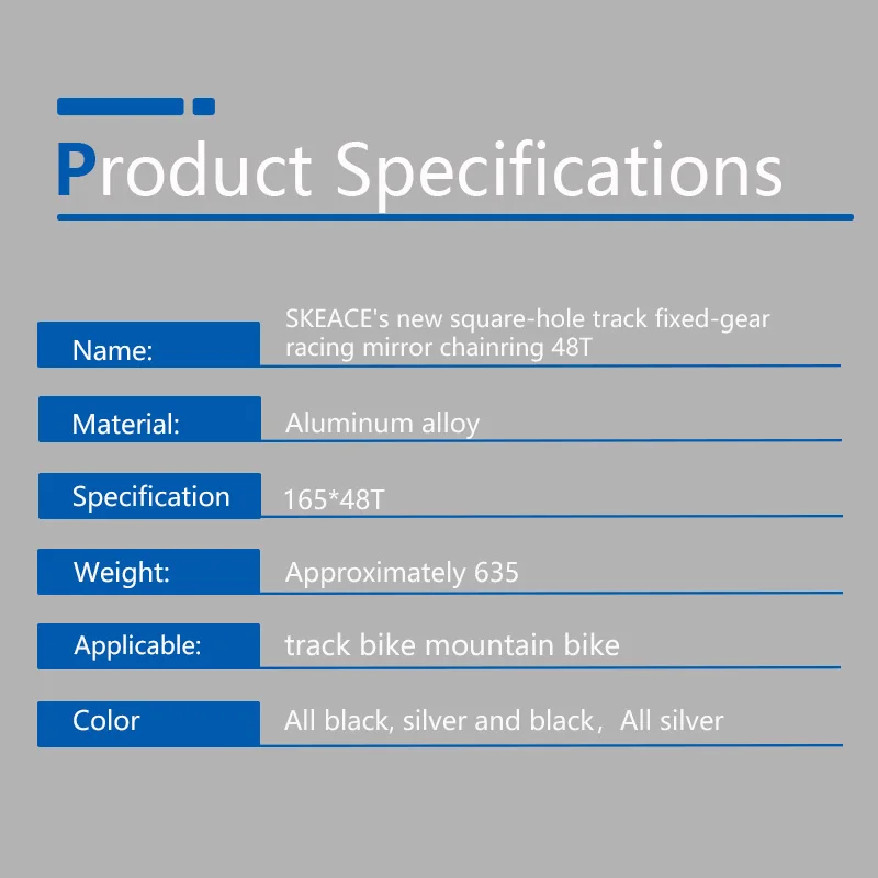 SKEACE Bicycle Crankset Fixed Gear Chain Wheel 48T BCD 144mm Spindle 110mm Racing Bike Crank Single Speed Chainring BMX Part view 5