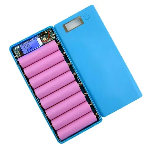 8*18650 배터리 홀더 듀얼 USB 전원 은행 배터리 상자 휴대 전화 충전기 DIY 쉘 케이스 Xiaomi에 대한 충전 보관 케이스