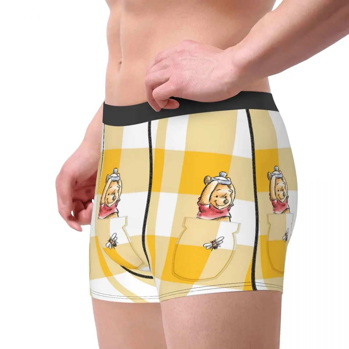 Moda masculina personalizada Winnie The Pooh Cuecas boxer respiráveis Shorts Calcinhas