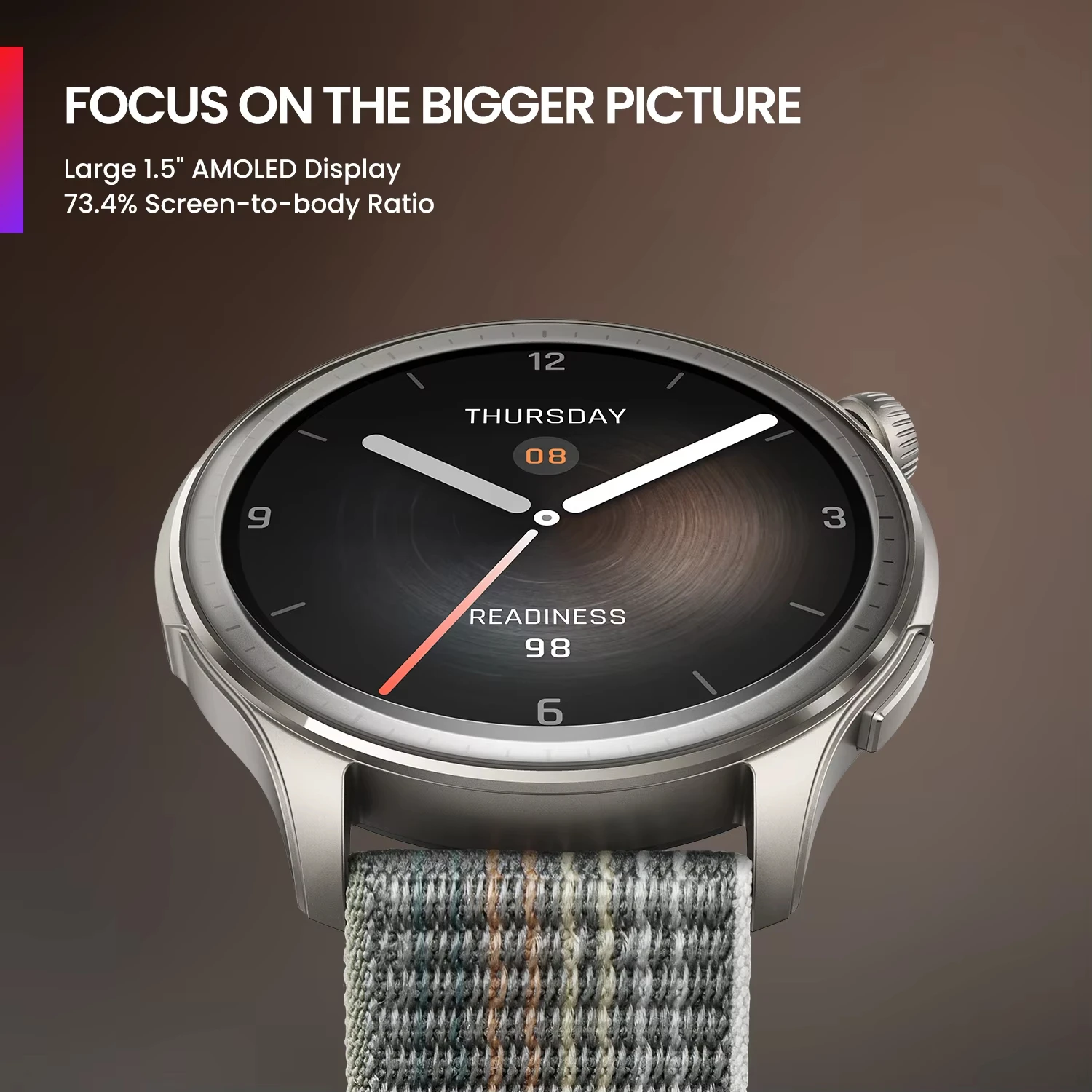 Amazfit Balance 46mm Smart Watch Sleep Coach Dual-Band GPS 150+ Sports Modes Smart Watch Readiness For Android IOS Refurbished