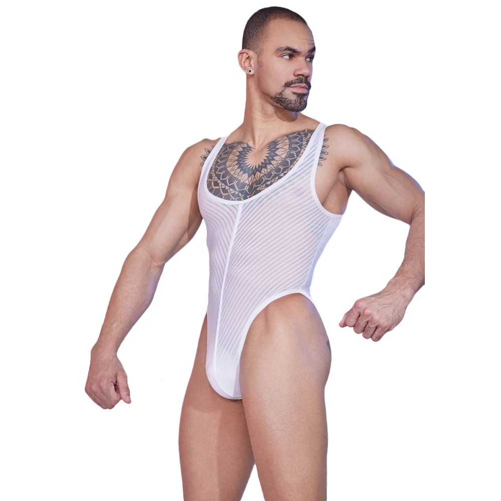 

Сексуальная мужская полосатая лоскутная майка, масляный глянцевый блестящий жилет, прозрачные стринги, колготки для горничной, эластичное формирующее боди