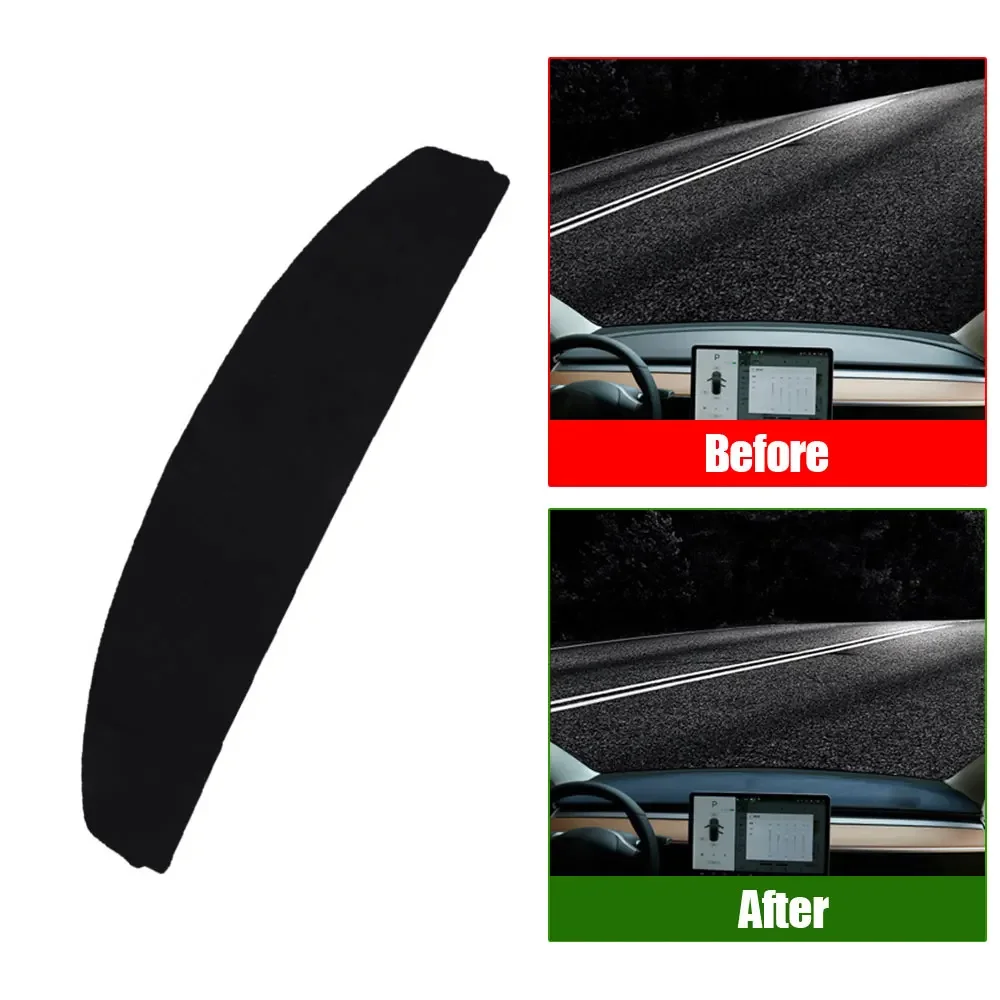 1Pc Black Car Dashboard Pad Dustproof Sun-shading Non-slip Dashboard Protector Sunshade Cover Accessories for Tesla Model 3 Y