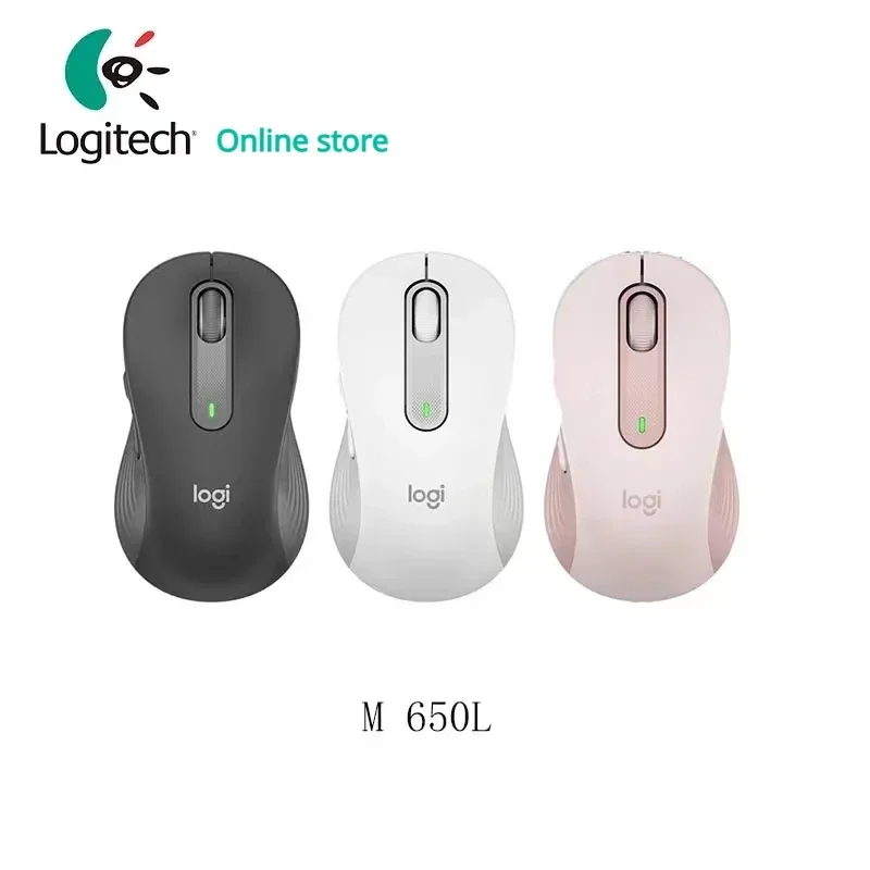 Logitech-ratón silencioso M650 M650L, inalámbrico, Bluetooth, oficina, portátil, tecnología de Sensor, botones ópticos avanzados programables