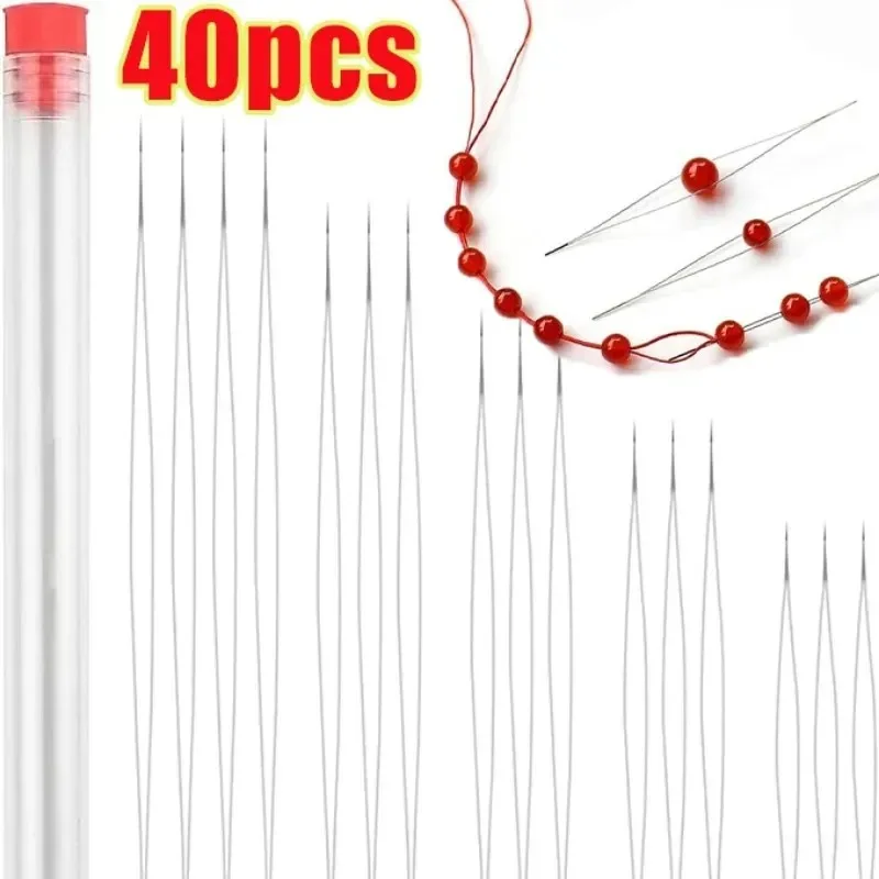 Beading Open Needles Seed Beads Needle Big Eye DIY Beaded Needles Collapsible Beading Pins Needles for Jewelry Making Tools