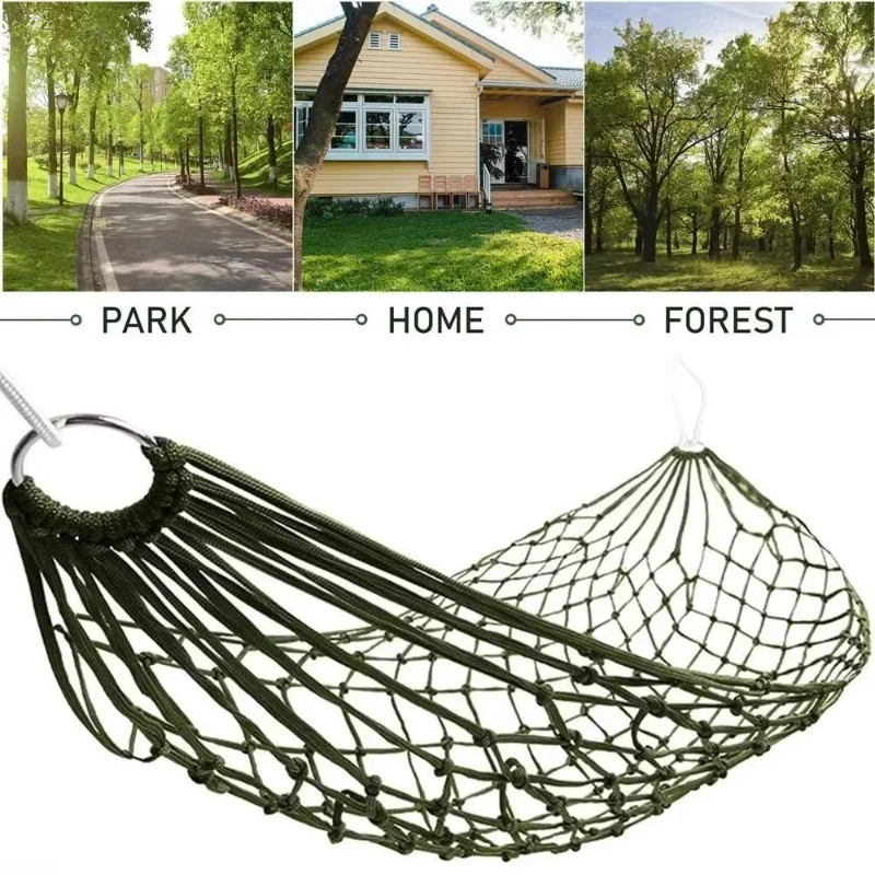 

Camping Hammock Portable Foldable Camping Rope Bed, Nylon Mesh Hammock, Ultralight Swing Hanging Bed