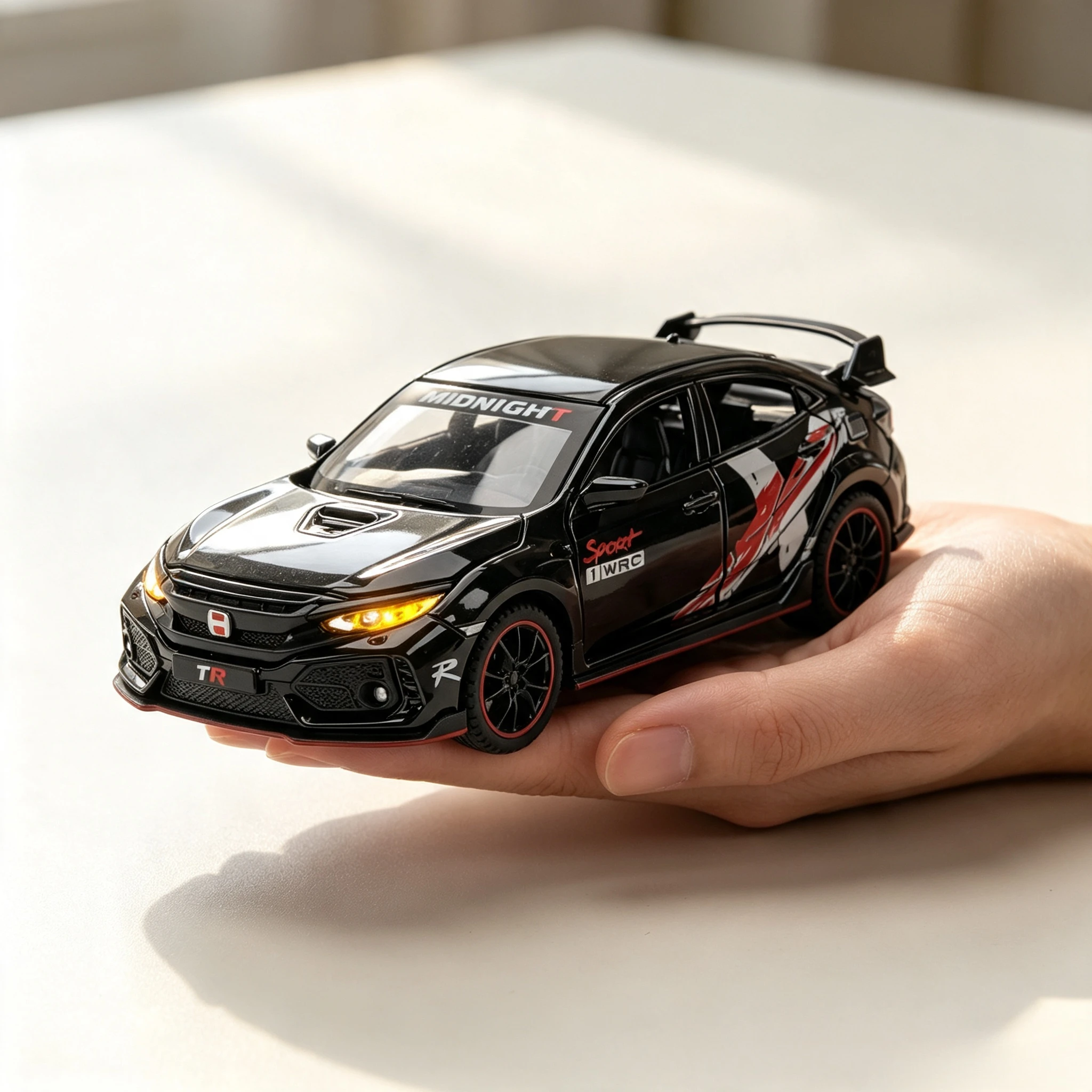 1 32 CIVIC TYPE-R Diecasts & Toy Vehicles Metal Car Model Sound Light Collection Car Toys For Christmas Gift