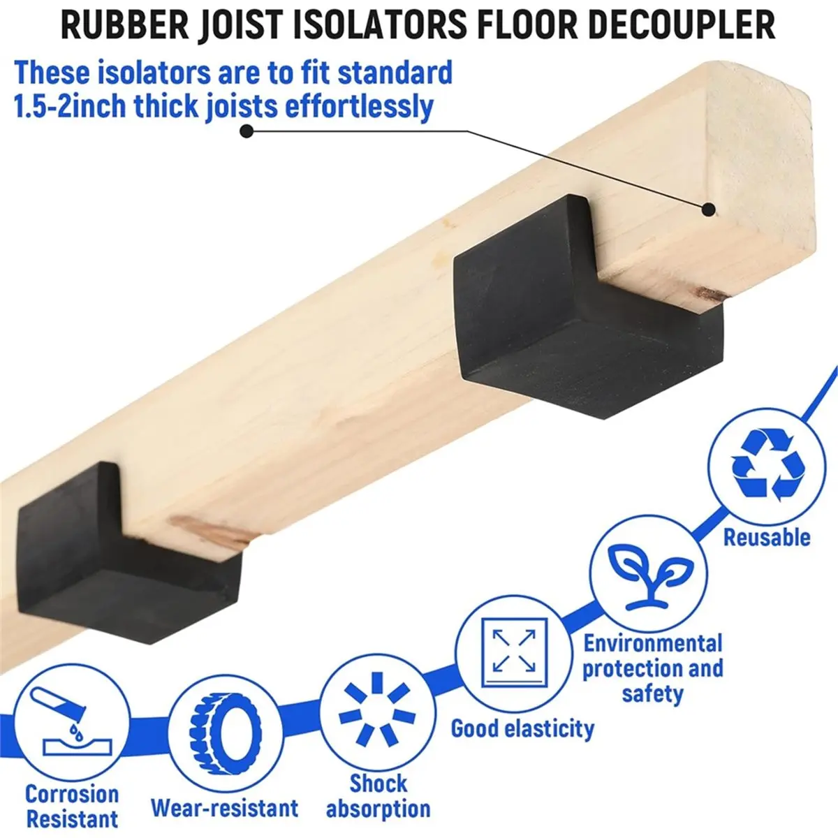

YHYS 10 шт. резиновые изоляторы для пола U-образной формы, звукоизоляционные клипсы для подложки пола, звукоизоляционные зажимы для подсолнечного пола