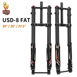 DNM USD-8 FAT Bicycle Front Fork Aluminum Alloy Oil Spring Suspension MTB Mountain Desert Snow Bike Forks 20