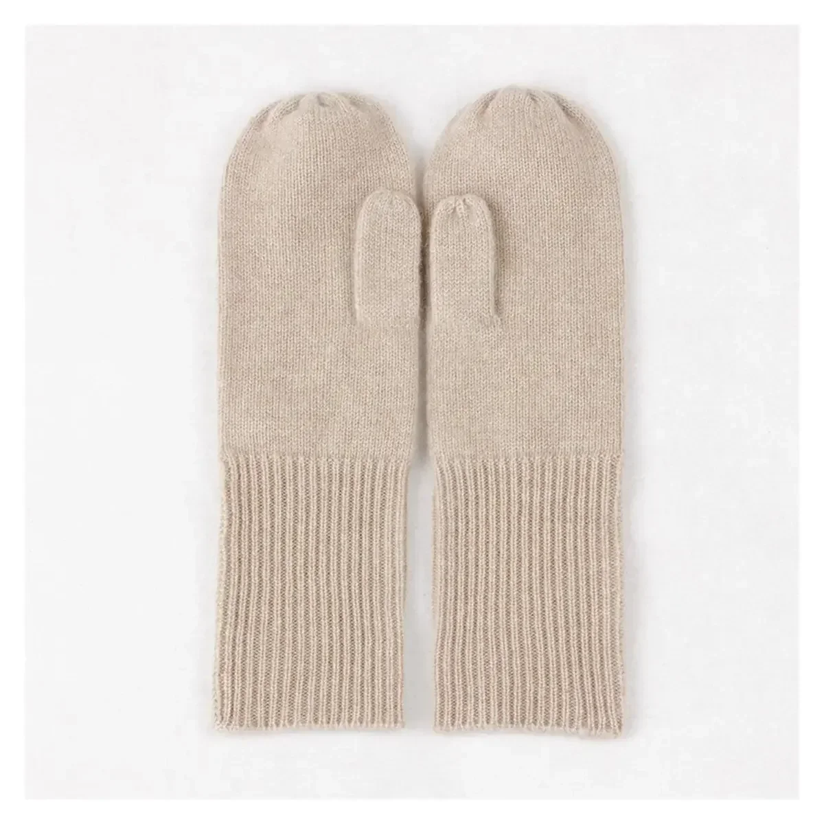 Unisex Thick Cashmere Knit Winter Gloves Warm Full Finger Cold Weather Handwear Outdoor Commuting Walking Driving Daily Thermal