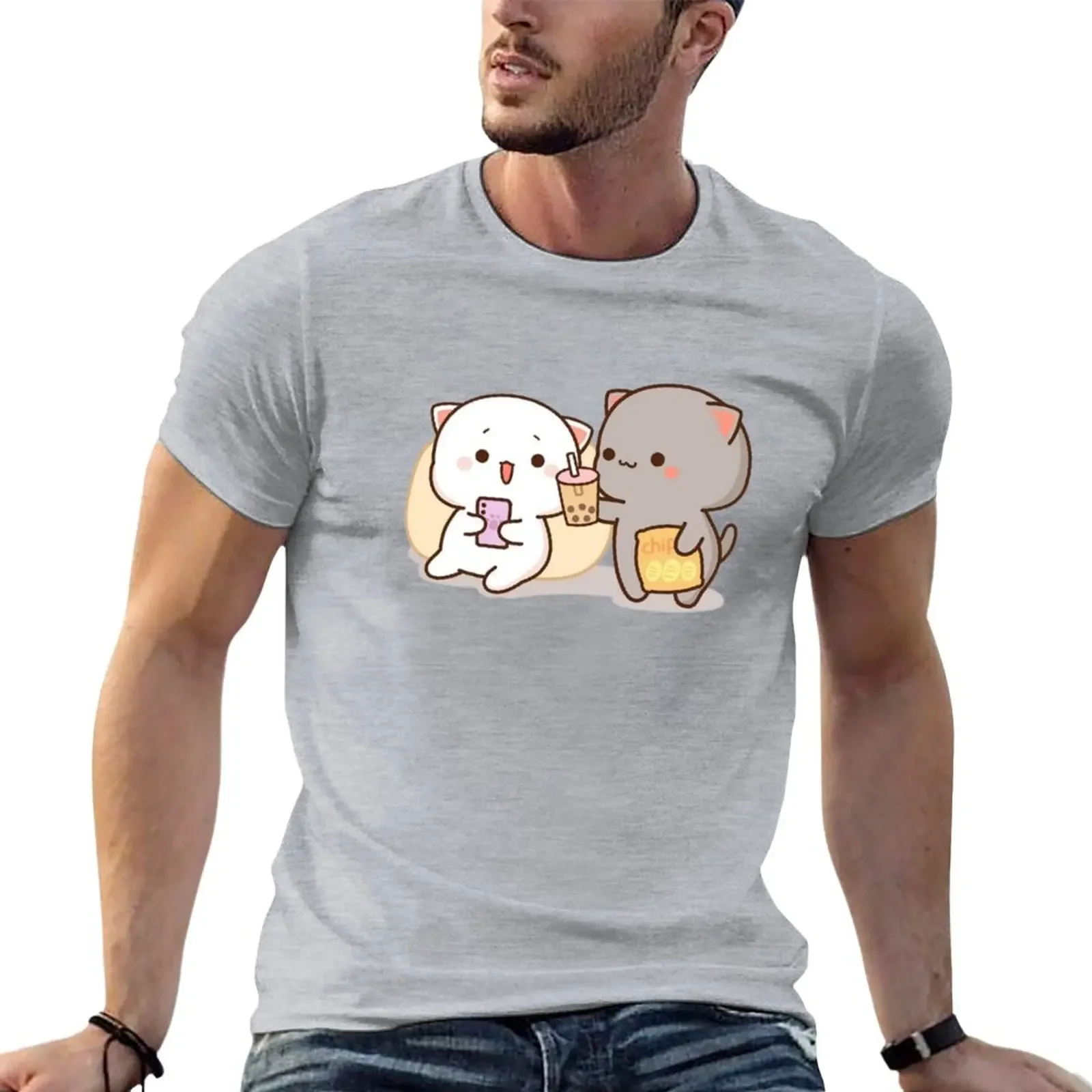 Peach And Goma Plush T-Shirt aesthetic clothes plus size tops oversized t shirts for men