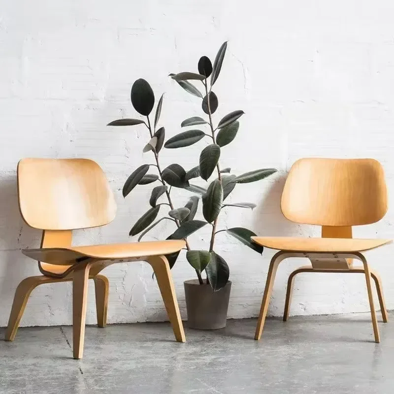 

For Compensé moulé Simple chaise loisirs fauteuil pieds bois naturel salon siècle bois réplique chaises d'appoint meubles maison