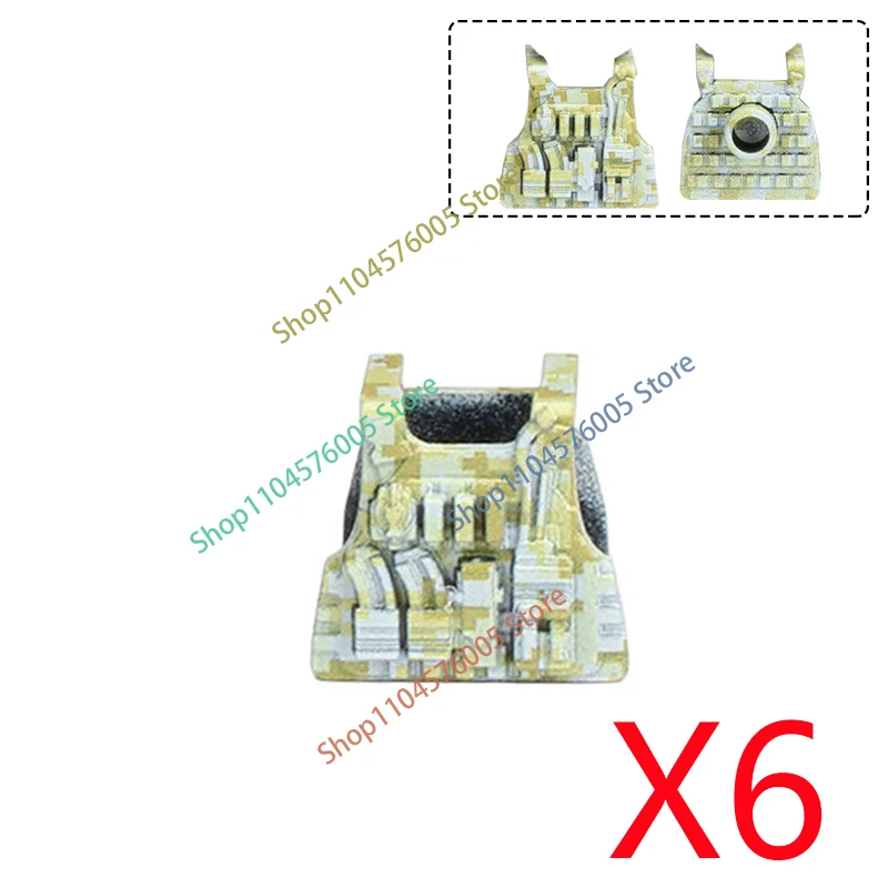 MOC Militär-Soldatenfigur Bausteine 3D UV-Gedruckte Waffen Helm Weste Taktischer Gürtel Rucksack Granaten Zubehör Bausteine T34