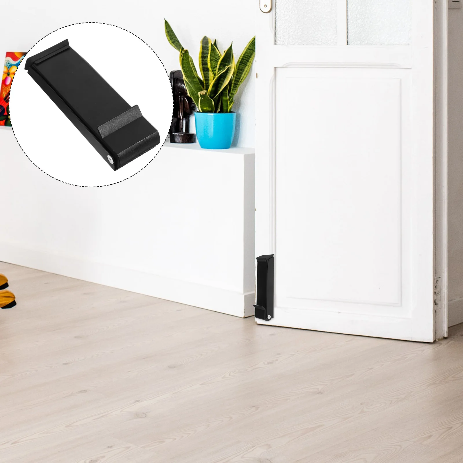 

Nail Free Foldable Stopper Heavy Duty Silver Down Door Holder Opens Stops Tools Parts Door Stops Floor Barn Track