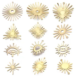 10-20pcs Raw Brass Sun Flower Charms Pendant Dangles Sunflower Charms For DIY Earrings Necklace Jewelry Making Accessories