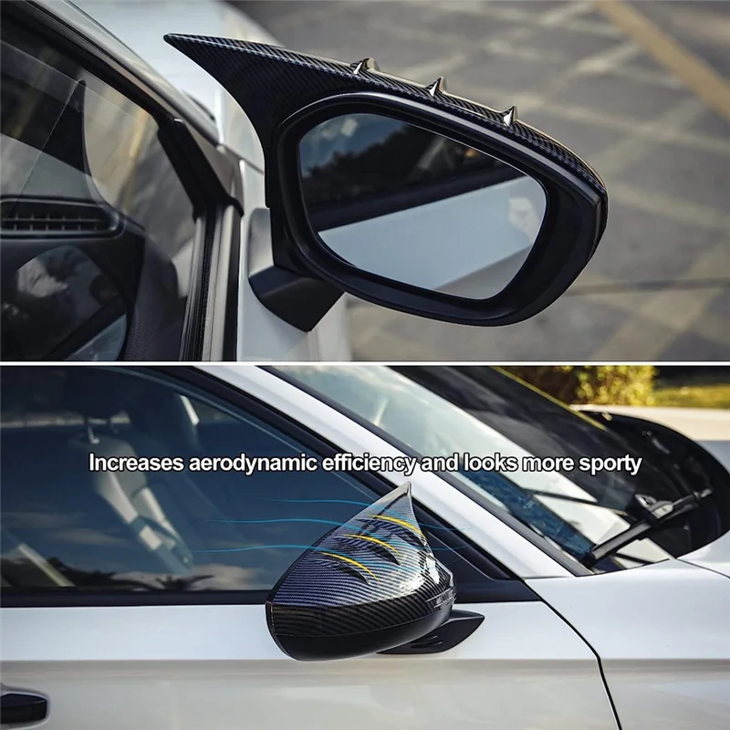 

For Honda Civic 11Th Gen 2022 2023 Rearview Mirror Cover Horns Side Rear View Mirror Caps Trim - ABS-A61E