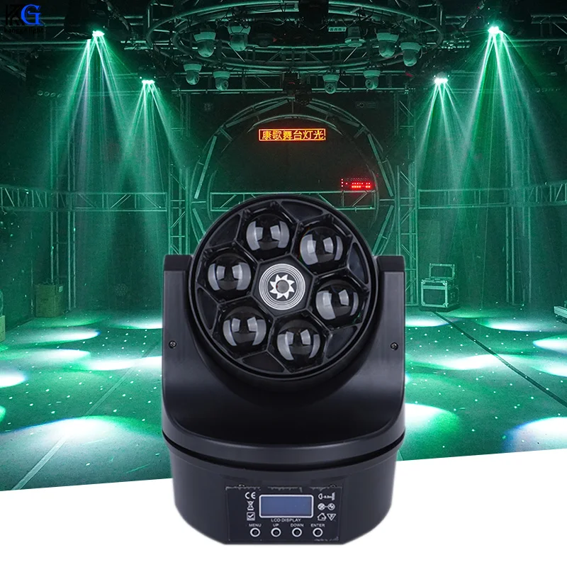 6x15W RGBW Moving Head Laser Light Led 4in1 Bee Eyes Stage Wash Beam Lights 18/29 Channels Moving Effect for DJ Disco Party