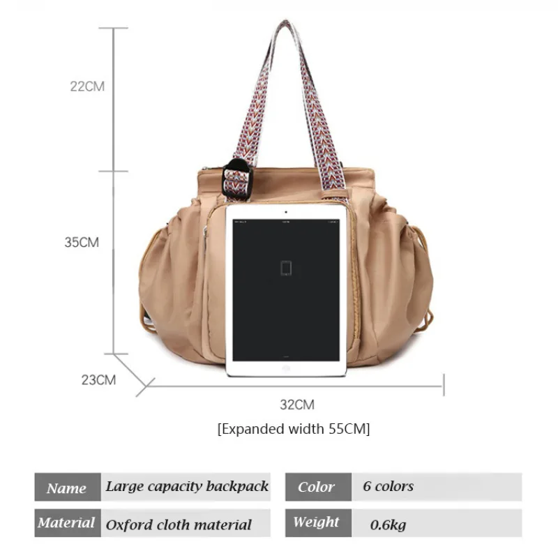Women's Multi-functional Backpack Travel Organizer Nappy Bag Large Capacity Breastfeeding Shoulder Bag Maternity Crossbody Bag view 5