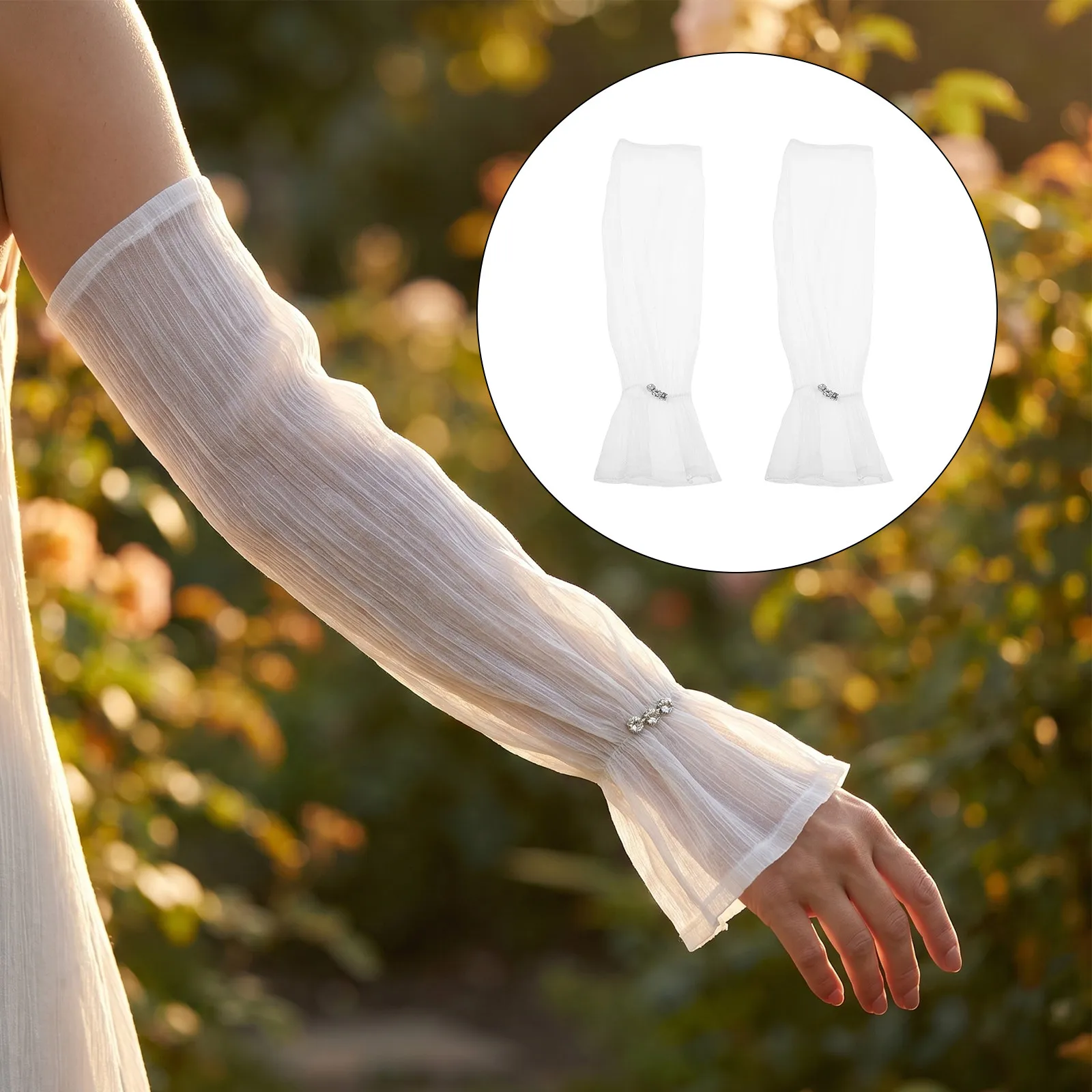 2Pcs Cooling Sun Arm Sleeves for Women Loose Fit Uv Protective Mesh Summer Arm Covers Long Fingerless Sleeves for Outdoor