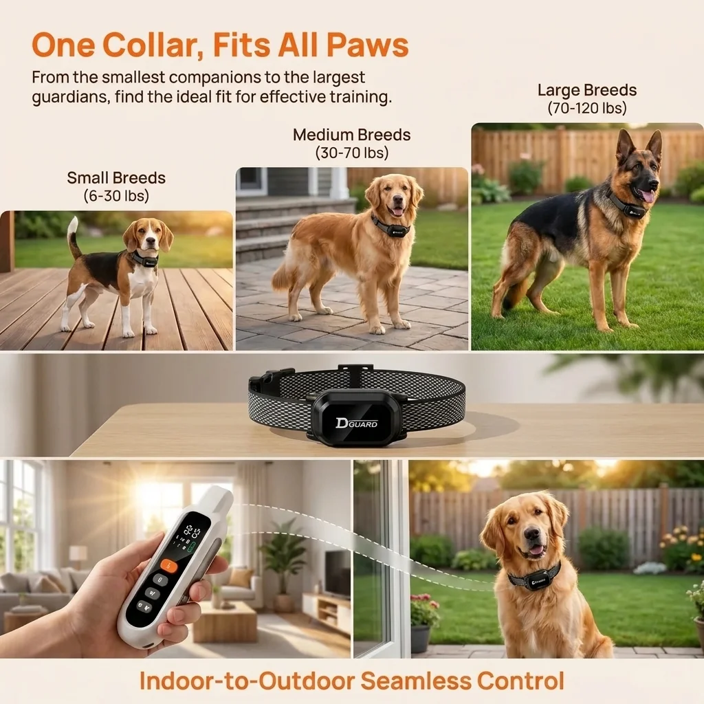 3300FT Remote Electric Dog Training Collar Waterproof Pet Trainer for 6-120lbs Puppy, Shock Vibration Anti-Barking Dog Collar