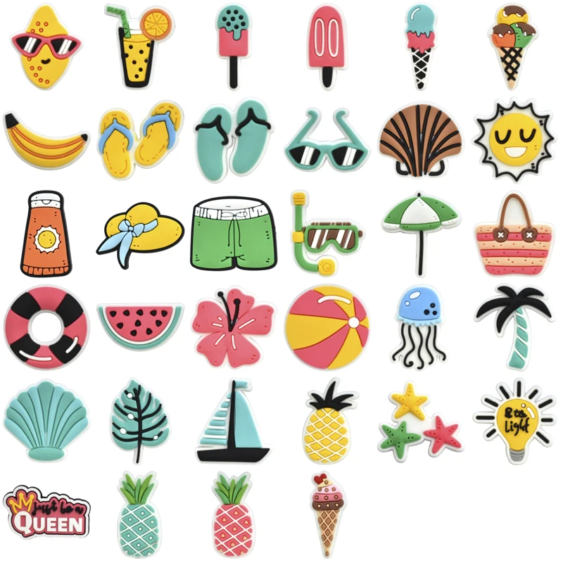 Shoe Charms for Crocs Accessories Lce Cream Shoes Charm for Croc Decorations Pins Men Accessory Jeans Woman Clogs Clips Badges