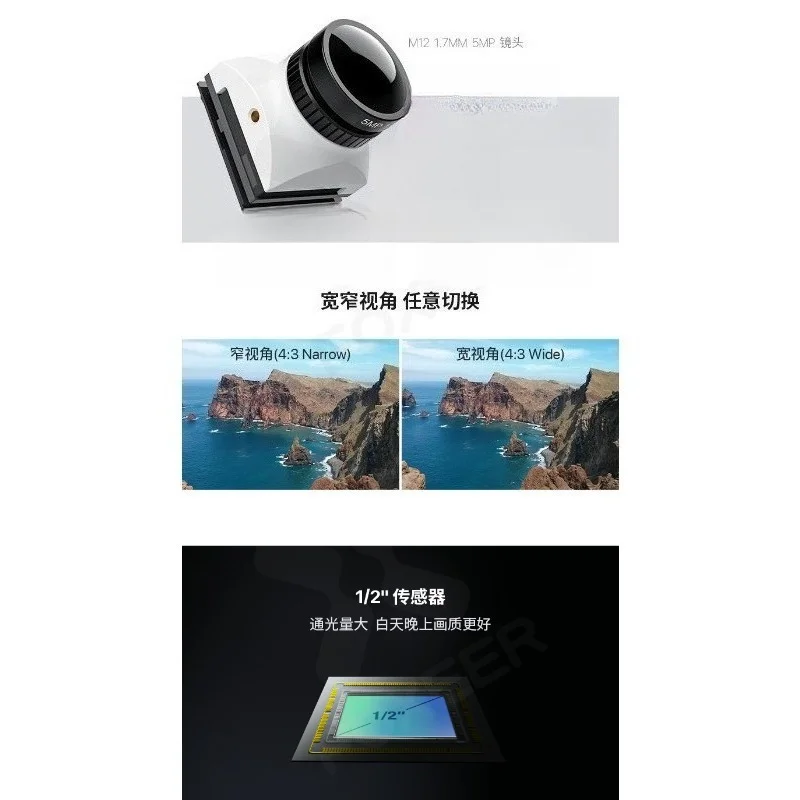 Suitable for Toothless Micro Toothless 2 1200Tvl NP format switchable 1.7 lens 19*