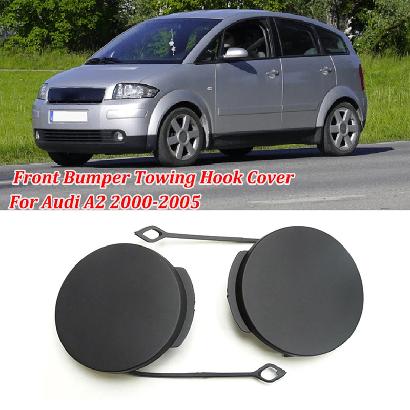 1 Pair For Audi A2 2000 2001 2002 2003 2004 2005 Car Front Bumper Towing Hook Cover Cap 8Z0898406 3FZ Replacement Accessories