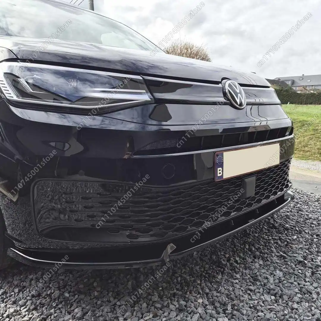

Накладка-сплиттер на передний бампер для Volkswagen VW Caddy MK4 2020+ (диффузор, глянцевый черный ABS, спойлер, защита кузова, тюнинг)