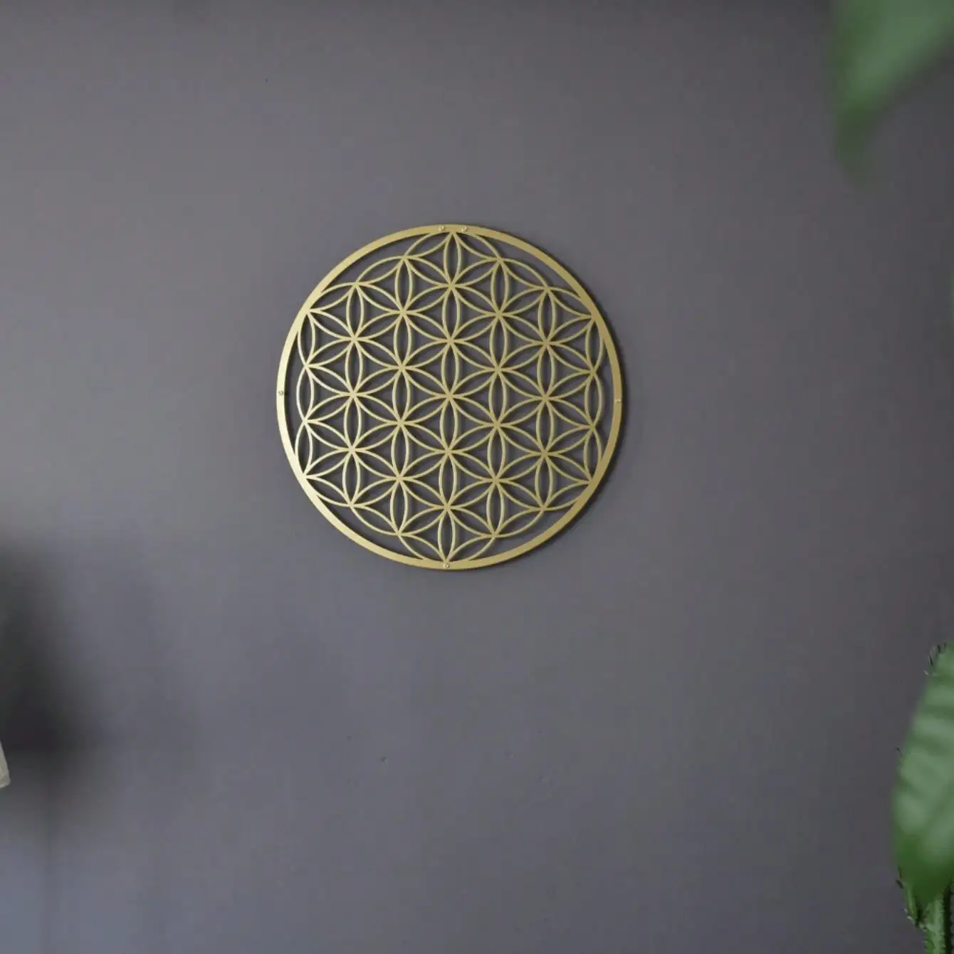 Flower of Life Lotus Metal Wall  Spiritual Decor Living Room Yoga Housewarming Gift Rustproof Iron Hanging Unique Ornament Sign