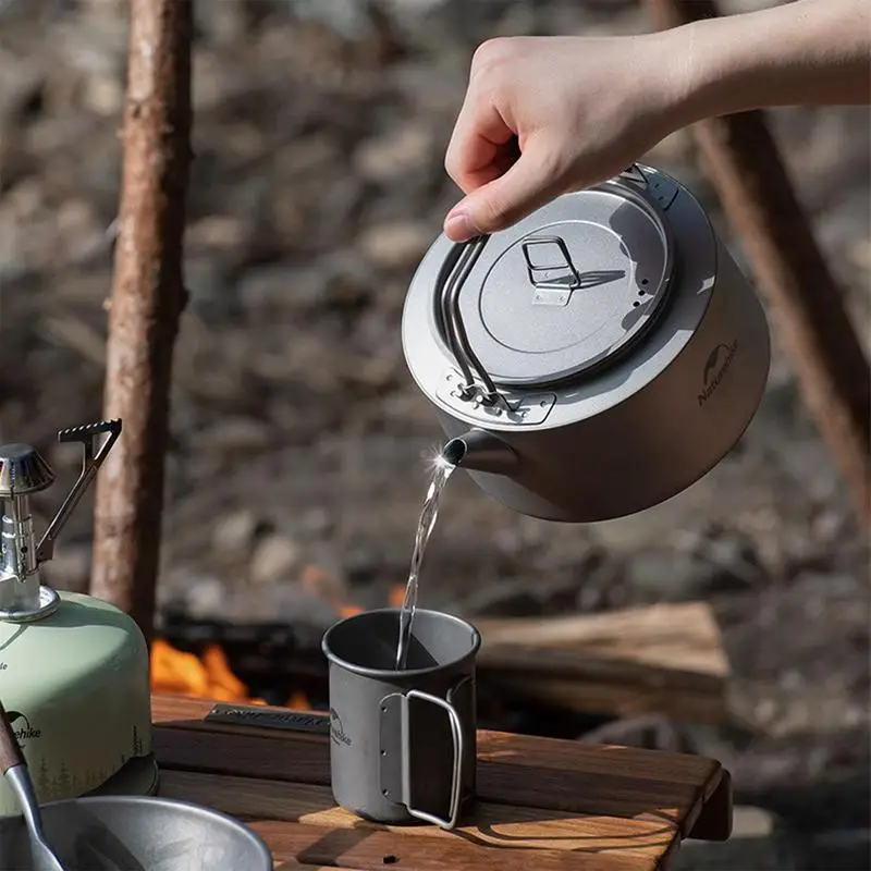 Camping Kettle Kettle Pot Camping Water With Tight Lid Handle Camping Coffee Tea Pot Water Kettle Anti-scalding Handle Lid