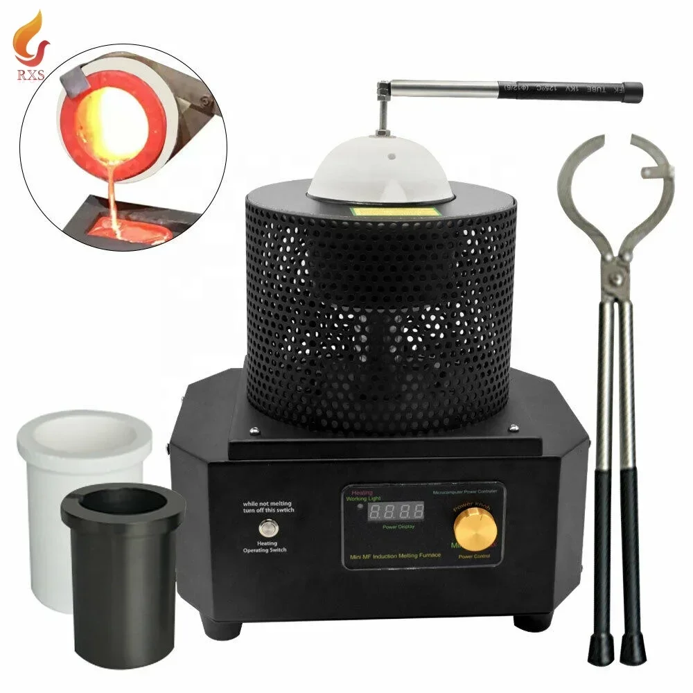 RXS 1kg 2kg 3kg high temperature platinum gold crucible furnace mini small electric induction metal gold melting furnace