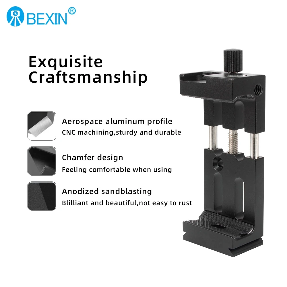 

BEXIN PH08 Универсальный держатель для мобильного телефона с головкой штатива, крепежный зажим с уровнем спирта и креплением для холодного башмака для микрофона сотового телефона