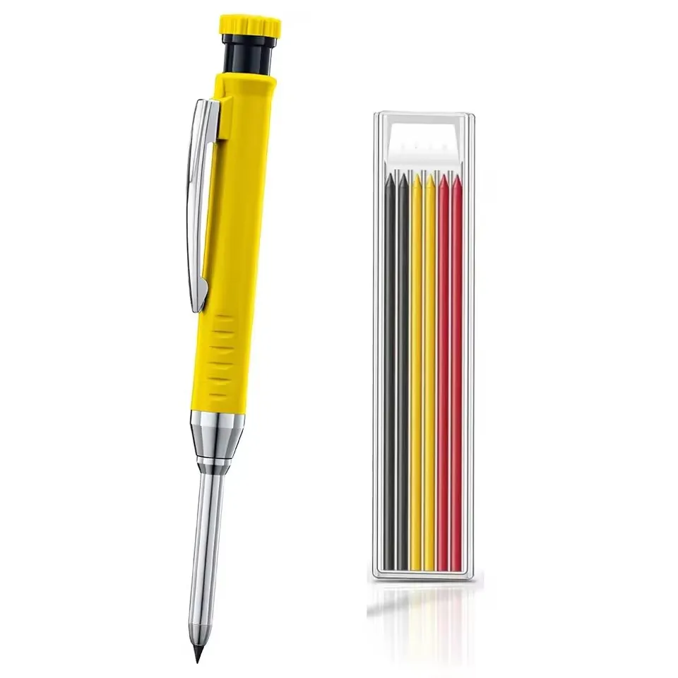 Solide timmermanspotloodset Houtbewerkingsgereedschap Vulpotlood 5-kleuren Navulling Bouw Job Tools Timmerwerk Markering Kraspen