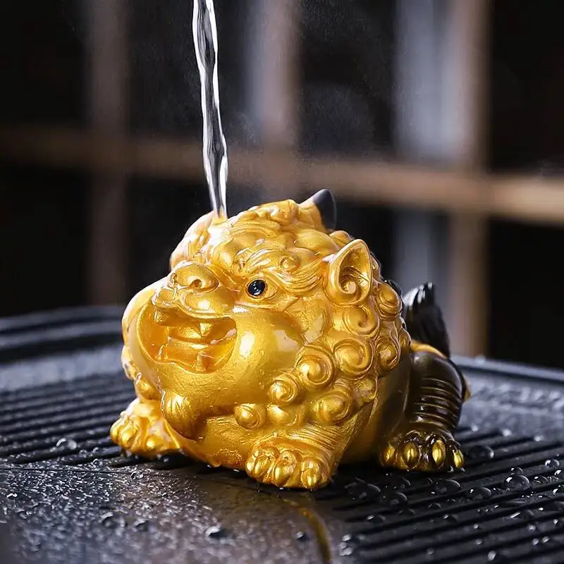 Water-Activated Color-Changing Tea Pet Ornament Lucky Pixiu Tea Table Ornament Kung Fu Tea Play Accessories Чаепитие