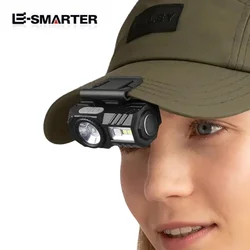 New Mini LED Headlamp Motion Sensor Camping Fishing Lantern USB Rechargeable Headlight with Magnet Warning Lamp Cap Clip Lights
