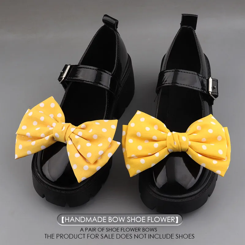 【 Versatile and Detachable 】 Original Anime CosplayJK Girl Dot Shoe Flower Bow Cute Shoe Clip Princess Shoe Buckle Accessories