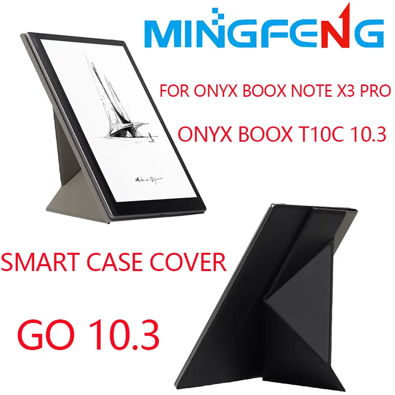 

Автоматический пробуждение/сна для Onyx Boox Note X3 Pro (2024) 10,3 дюйма, смарт-чехол, магнитный чехол, многоскладной чехол с карманом для карандашей Go 10,3