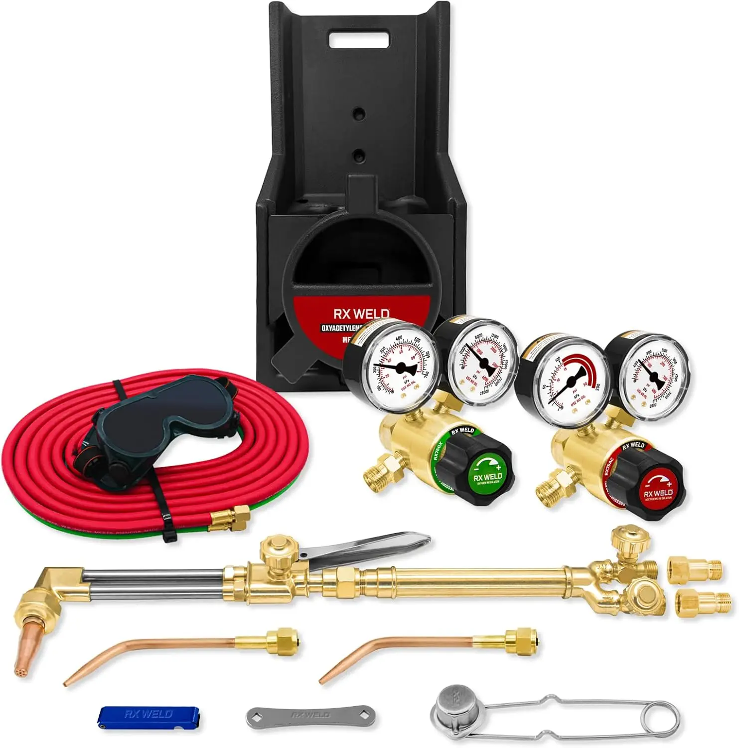 

Portable Tote Brazing Hvac Torch Kit Oxy Acetylene Torch Set, Cylinders Not Included, Y-Style Tote