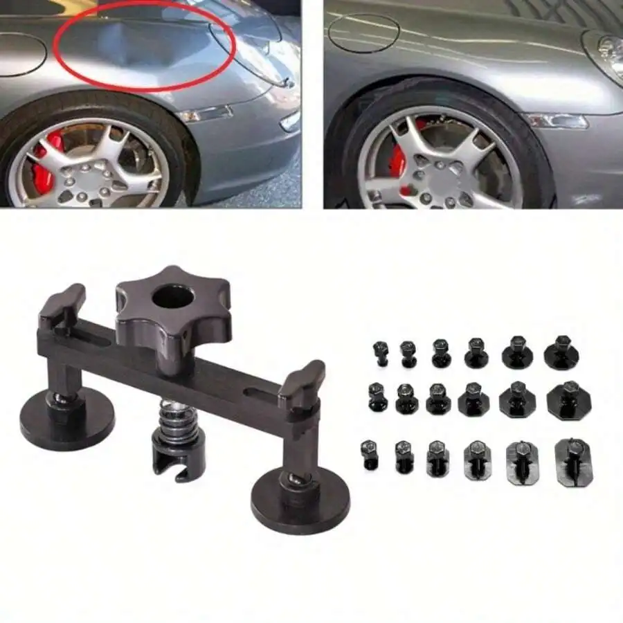 Car Dent Repair Bridge Puller Tool Kit, Auto Body Dent Removal Pulling Tabs, 19Pcs Complete Repair Set