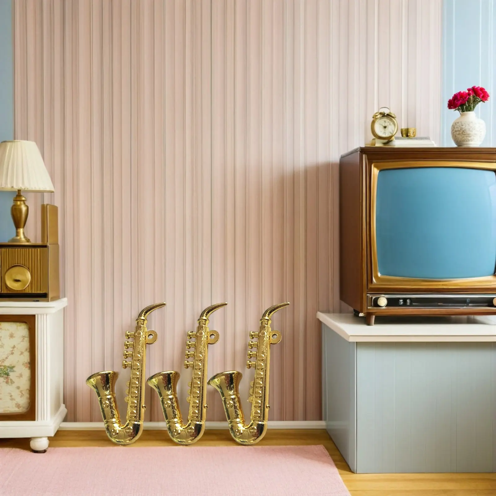 

3Pcs Mini Musical Instruments Saxophone Style Plastic Lightweight for Home Store Kids Bedroom Decoration Realistic Instrument