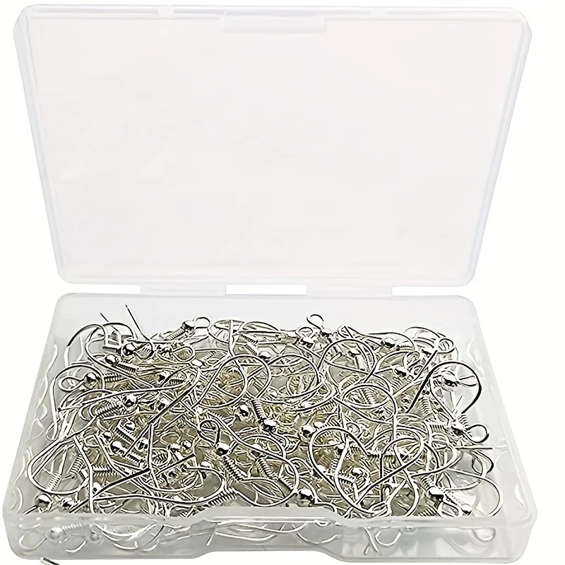 120pcs Silvery Earring Hooks Hypoallergenic Silver Jewelry Making Supplies Findings Ear Wires Fish Hooks Nickel Free