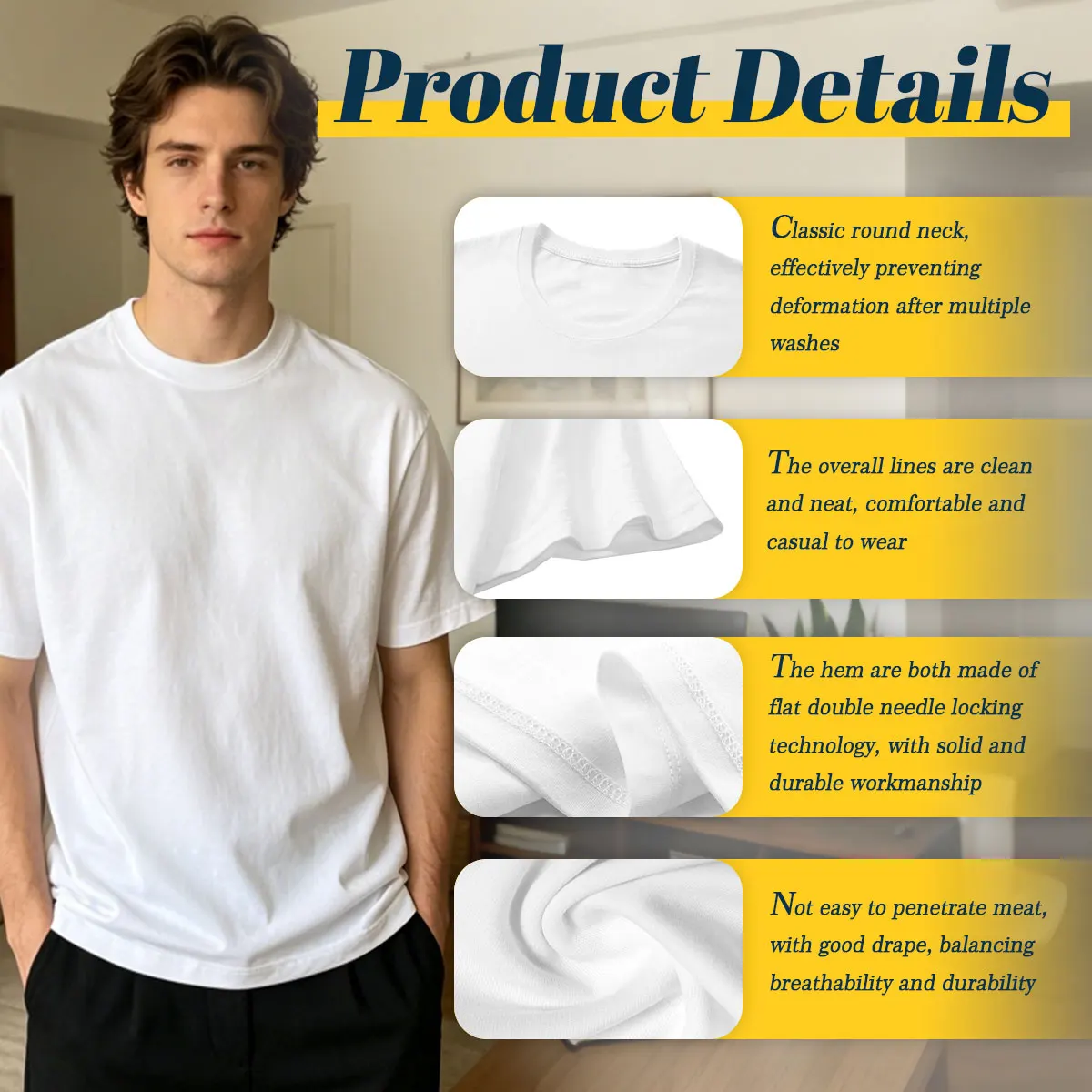 Individuell bedrucktes Kurzarm-T-Shirt für Männer und Frauen, Sommer-Oberteile, T-Shirts, DIY mit Ihrem Lieblingsfoto oder Logo, T-Shirt-Bekleidung – Detail 6