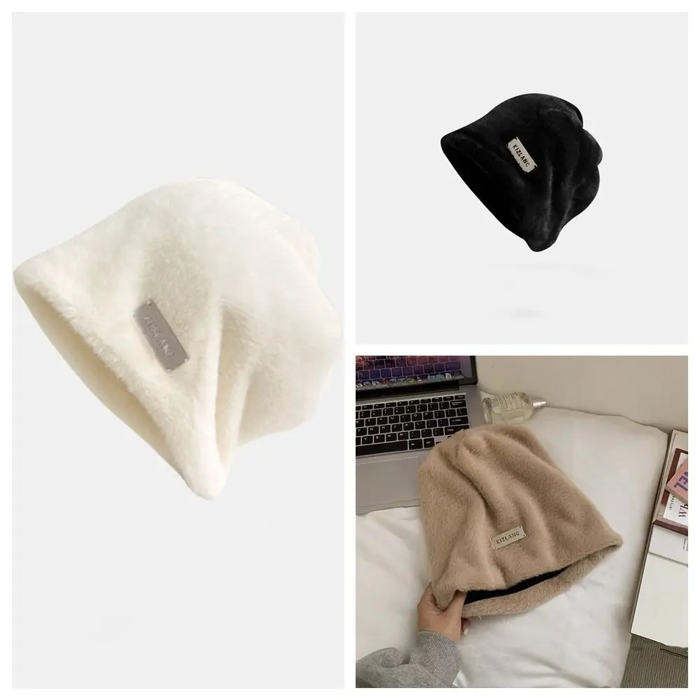 لينة سميكة الصوف الصوف Skullies Coldproof فضفاض رسالة البلوز القبعات عالية الجودة الكورية نمط أفخم قبعات حريمي الشتاء