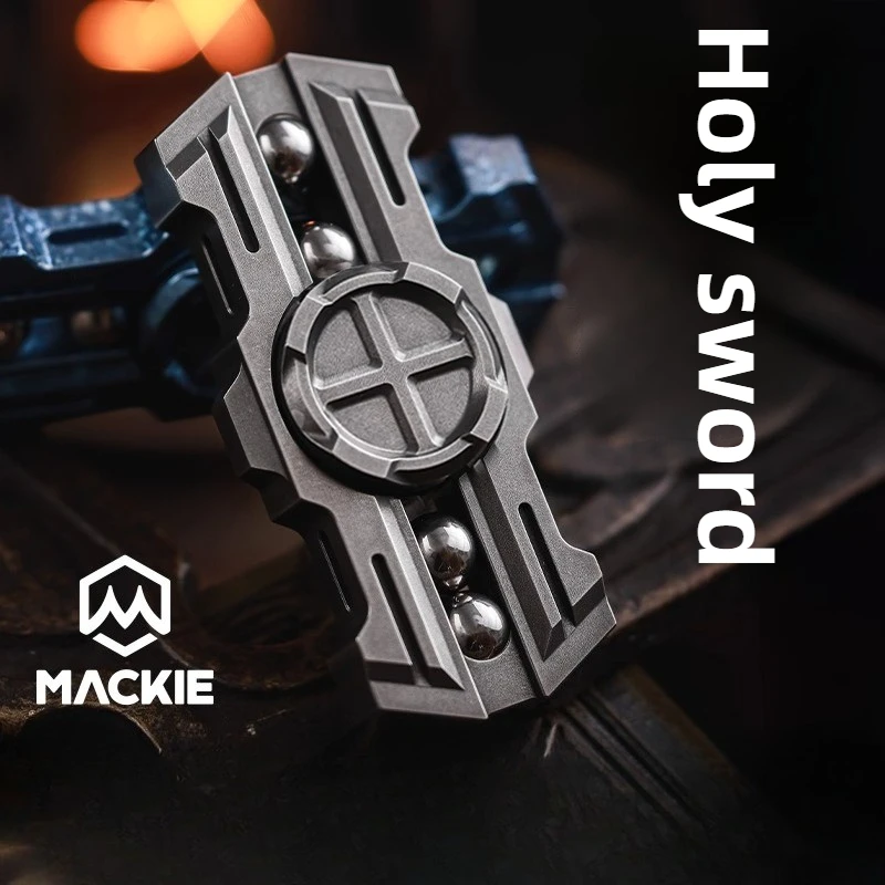MACKIE EDC 聖剣 2 ページ機械式金属回転ブラックテクノロジーフィジェットスピナー減圧デスクトップおもちゃ