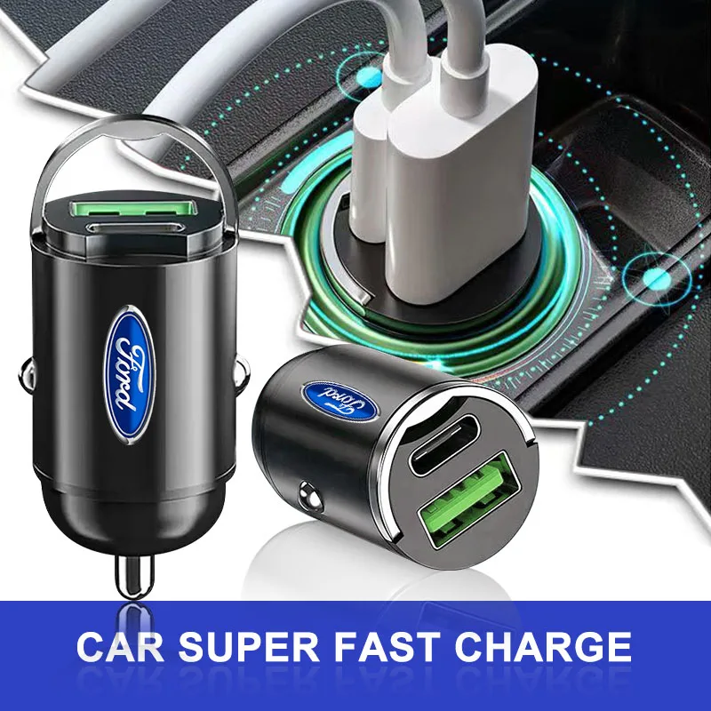 For Ford Focus Mondeo Kuga Fiesta MK7 Escort Explorer Edge 2 4 MK2 Car Quick Charger Vehicle Cigarette Lighter Convert Plug