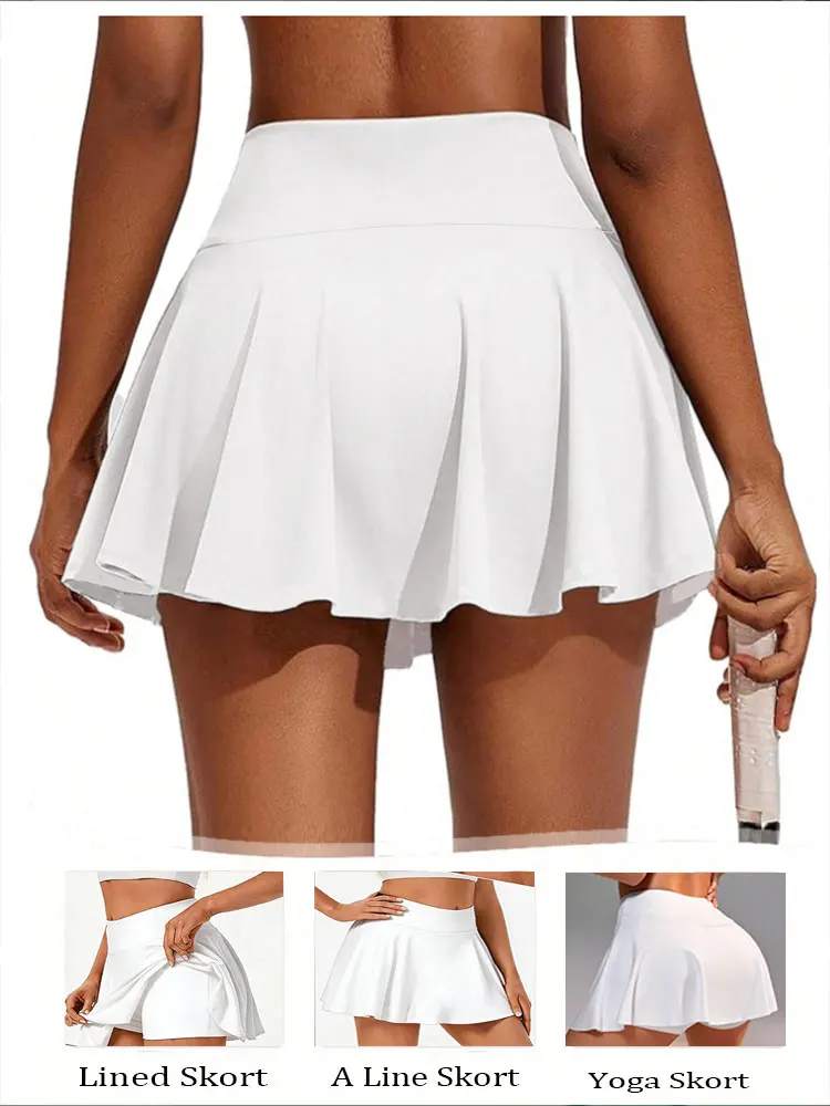 

Женская спортивная юбка-шорты для активного отдыха: быстросохнущие, компрессионные, с внутренними шортами, удобные для гольфа, тенниса и бега