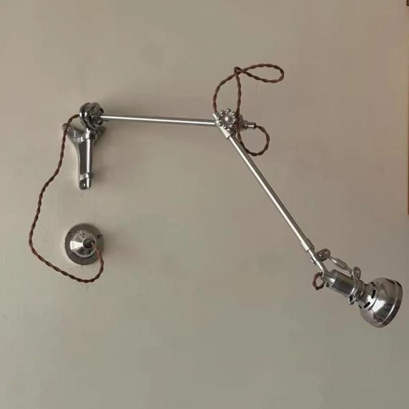 Retro Industrial Telescopic Long Arm Decor Wall Lamp Cast Aluminum Medieval Wall Sconces lights Loft Club Study Coffee Shop Bar