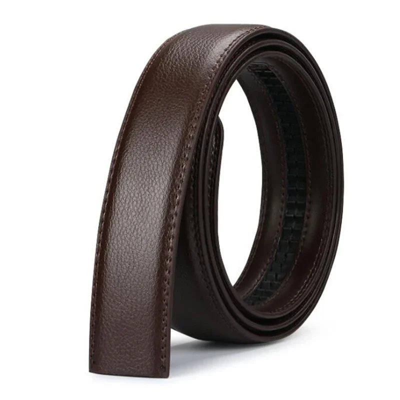 Men\'s Automatic Buckle Belts No Buckle 3.50cm Belt Body without Buckle High Quality Male Genuine Leather Strap Jeans Belt Wide