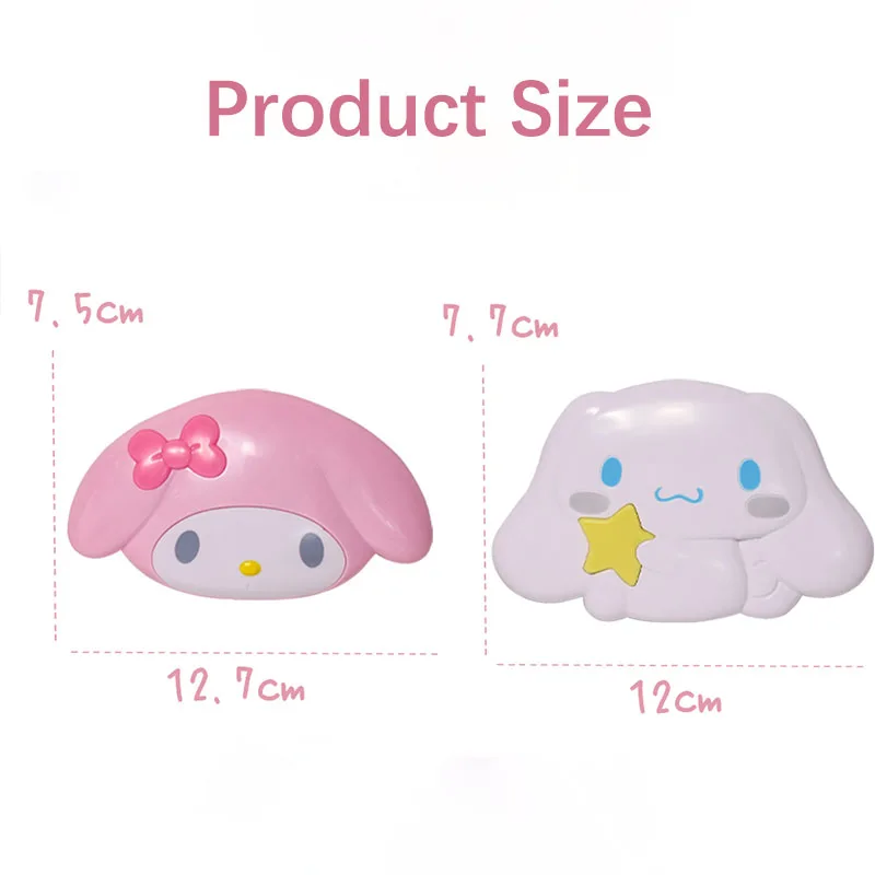مرآة جديدة قابلة للطي من My Melody and Cinnamoroll مع مشط، مرآة مكياج كرتونية لطيفة، مرآة مدمجة محمولة لهدية السفر والمحفظة