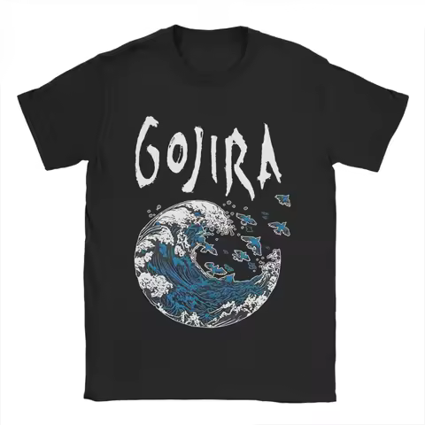 Men Women Gojiras Rock Metal Band Printed T Shirt Cotton Tops Novelty Short Sleeve O Neck Tees Gift Idea Oversized T-Shirts